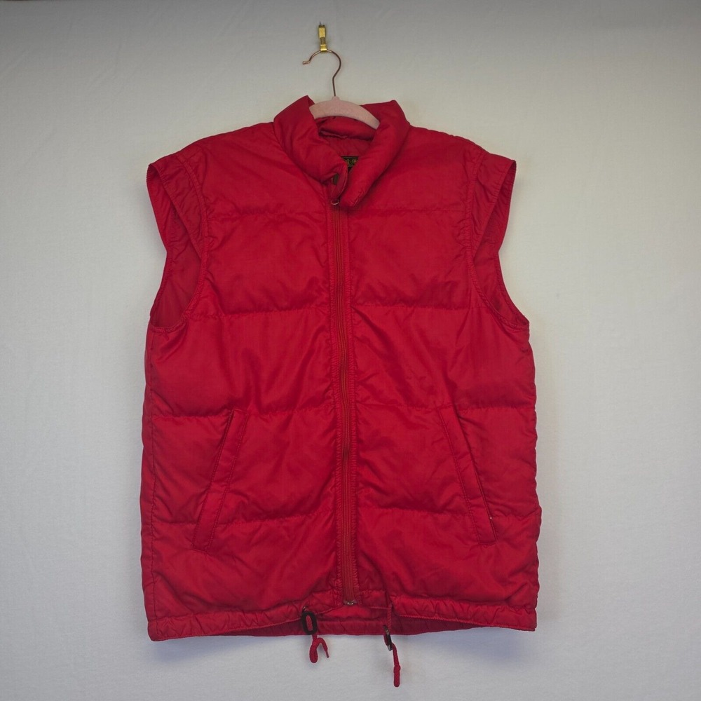 Vintage Eddie Bauer Puffer Vest‎ Mens S Red Goose Down Insulated 80s Gorpcore